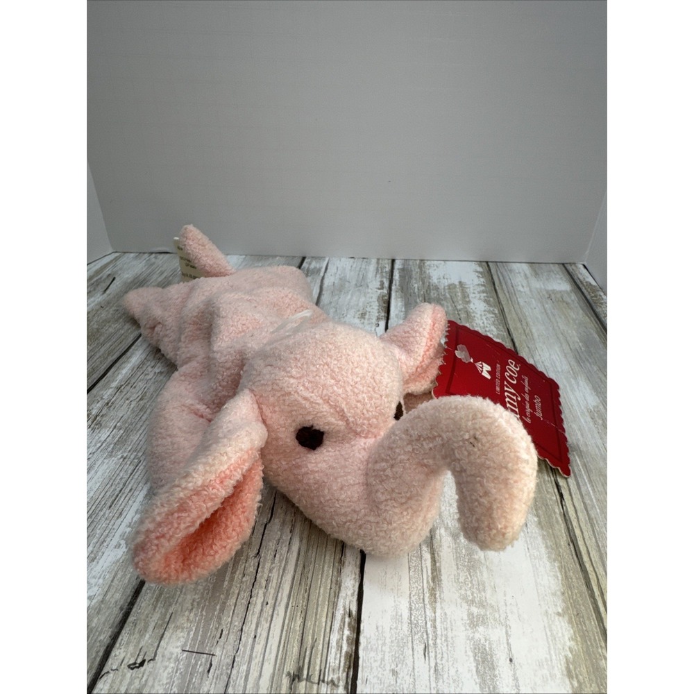 VTG '03 Amy Coe 9" PINK ELEPHANT Beanbag Plush Stuffed Animal Lmtd Ed. NWT HTF